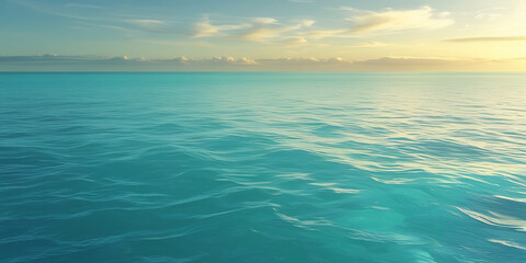 Obraz premium Turquoise Ocean at Sunset with Gentle Waves 