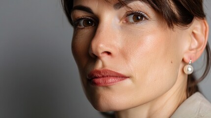 Fototapeta premium Professional Close-Up Studio Portrait of Young Businesswoman