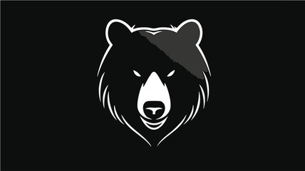 Stylized bear head with a white outline