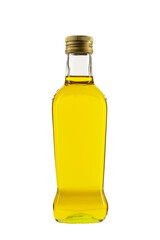 Organic olive oil on white background