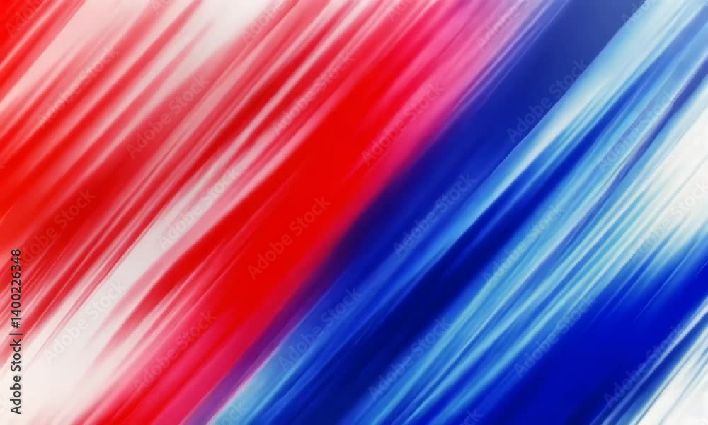 Poster dynamic diagonal flow: abstract red, white, and blue lines creating a modern visual texture