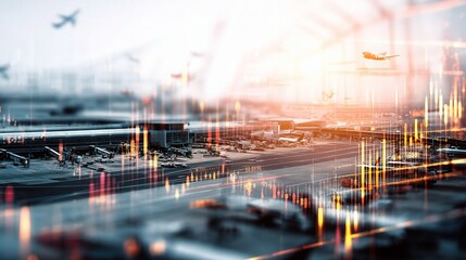 Forex Trading Interface with Airport Landscape Overlayed Visualization