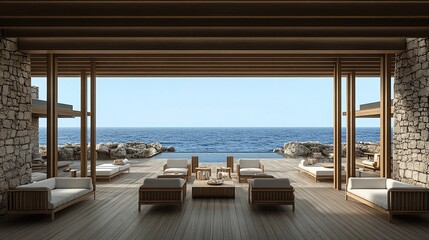 Obraz premium Luxury Seaside Villa with Infinity Pool and Stunning Ocean Views
