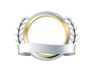 Transparent Silver and Gold Premium Award Label for Modern Branding