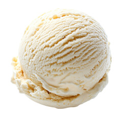 Vanilla ice cream scoop isolated on white background creamy gelato ball frozen dessert sweet food dairy product refreshing treat cold snack indulgence delicious flavor vanilla bean frozen yogurt