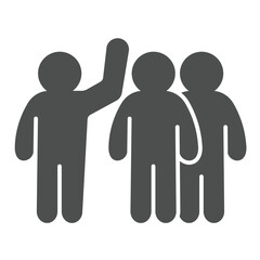 Activist man and community solid icon, charity concept. Vector graphics. Volunteer sign on white background, glyph style icon for mobile or web design.