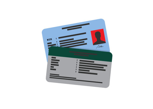 BPJS health card and Indonesian KTP card stock illustration