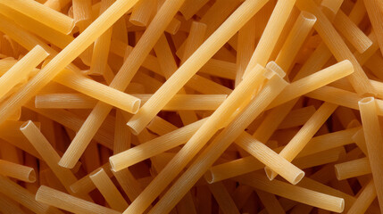 Close up of uncooked ziti pasta tubes perfect for italian cuisine and pasta recipes background image