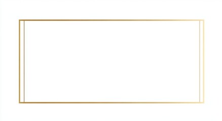 Simple gold rectangle frame on white background