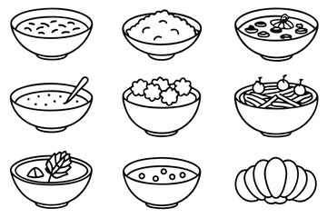 vegetable soup line art delicious homemade meal in clean outline