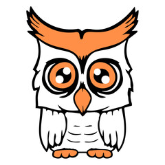 Owl night bird wise forest animal wisdom cuckoo Isolated Vector Graphic Design Illustration
