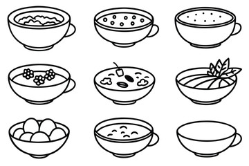 vegetable soup line art minimalist design perfect for recipe books