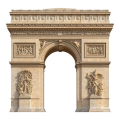 Obraz premium A grand stone archway adorned with intricate sculptures, showcasing historical figures and detailed reliefs.