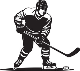 "American Ice Hockey Team Silhouette Emblem | Winged Sports Crest Design"