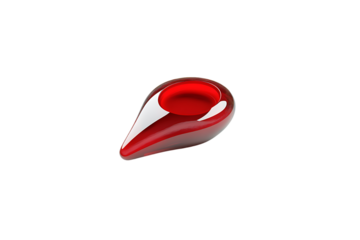 Glossy red abstract decorative object with sleek design and modern aesthetic