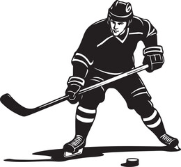 "American Ice Hockey Team Silhouette Emblem | Winged Sports Crest Design"