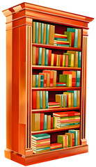 Library Bookshelf Illustration