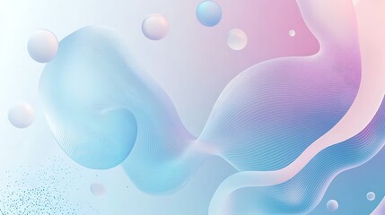 Dreamy vector light blue gradient background with sleek abstract fluid elements and gentle motion