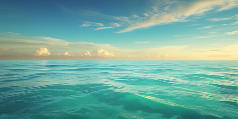 Obraz premium Serene Ocean View with Turquoise Waters and Soft Clouds 