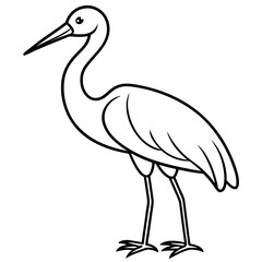 Clean Stork Line Drawing Vector