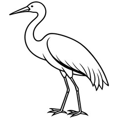 Clean Stork Line Drawing Vector