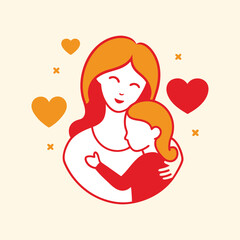 Heart Mothers Day Graphic Design.
