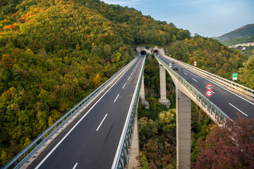 Higway A24 in Abruzzo Italy
