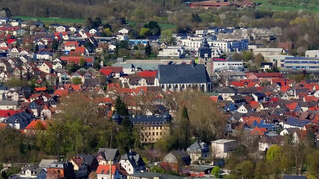 the historic german town of lich 4k 25fps video