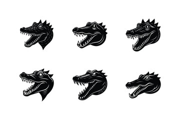 crocodile alligator head vector art silhouette