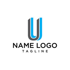 monogram at letter u line art geometri modern logo	