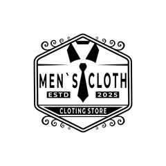 Vintage Men Cloth logo design vector. Cloth Badge logo design vector template