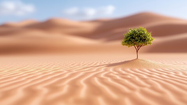 Resilient tree in the desert landscape - Powered by Adobe
