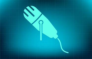 vector icon on blue background with gradient