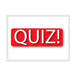 QUIZ Exclamation Graphic with Red Rectangle, Test and Knowledge Check