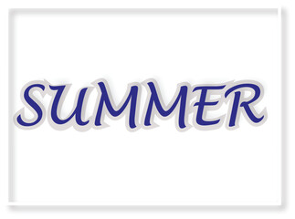 SUMMER Text Graphic in Blue, Warm Season Typography