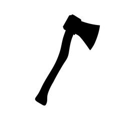 Black axe silhouette isolated on white background. Axe icon vector illustration.