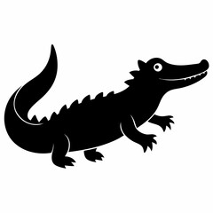 Crocodile Silhouette Logo Design