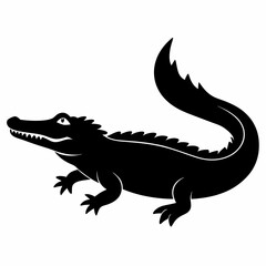 Crocodile Silhouette Logo Design