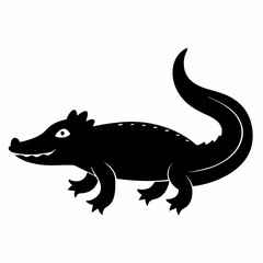 Crocodile Silhouette Logo Design