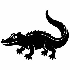 Crocodile Silhouette Logo Design
