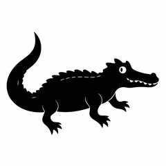 Crocodile Silhouette Logo Design