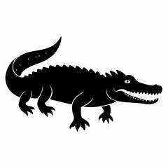 Crocodile Silhouette Logo Design
