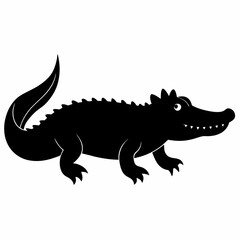 Crocodile Silhouette Logo Design