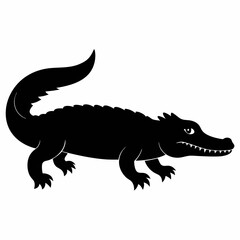 Crocodile Silhouette Logo Design