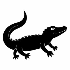Crocodile Silhouette Logo Design