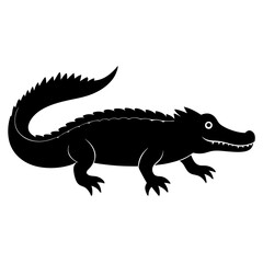 Crocodile Silhouette Logo Design