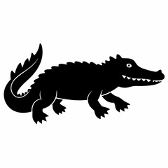 Crocodile Silhouette Logo Design