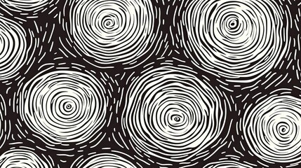 Monochrome abstract circles seamless pattern design, hand drawn organic style