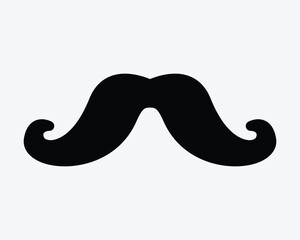 Men Facial Hair Icon Man Moustache Face Fur Italian Classic Retro Style Hipster Barber Cut Curly Curl Mustache Swirl Black Vector Design Graphic Image Sign Symbol