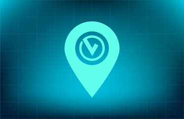 vector icon on blue background with gradient